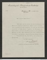Nachlass Franz Steindachner, Brief von Otto zur Strassen an Franz Steindachner (02.03.1912), Inv.Nr. 521.01, Seite 1